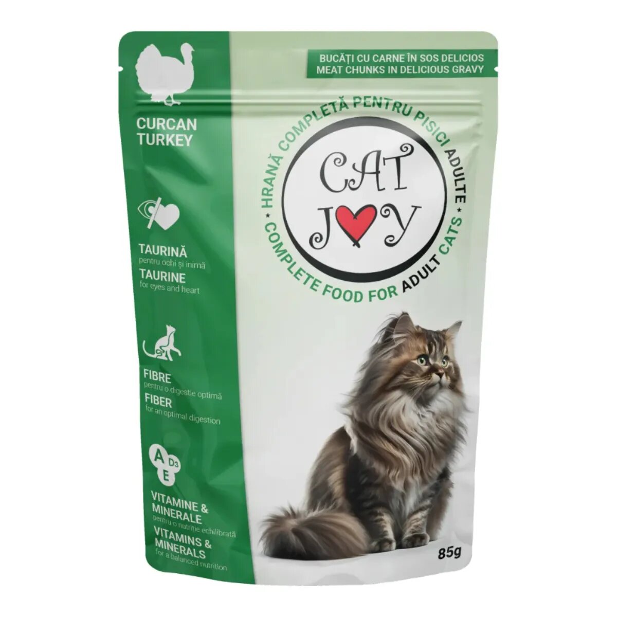 CAT JOY Curcan plic hrană umedă pisici (în sos) 85g