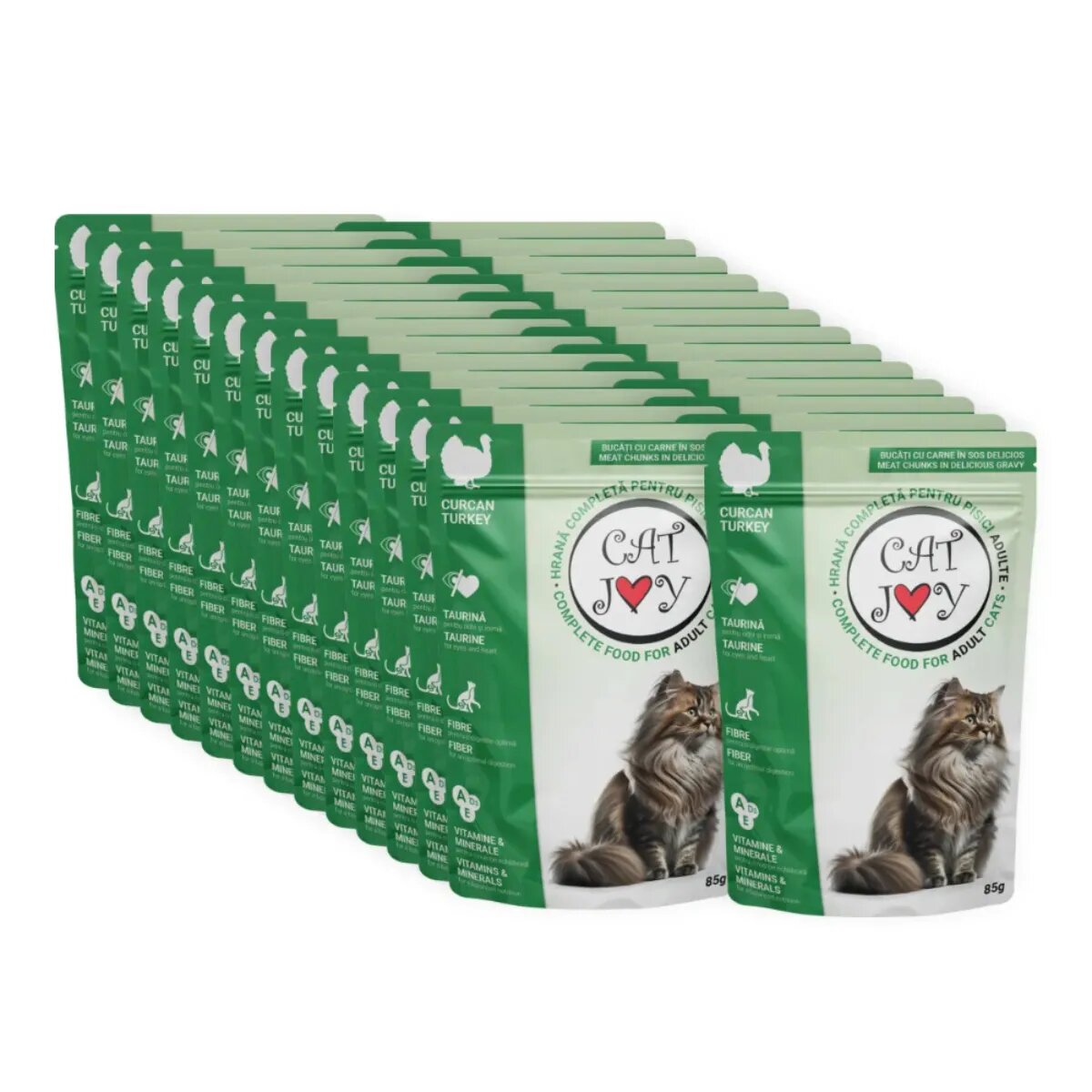 CAT JOY Curcan plic hrană umedă pisici (în sos) bax 85g x 24buc