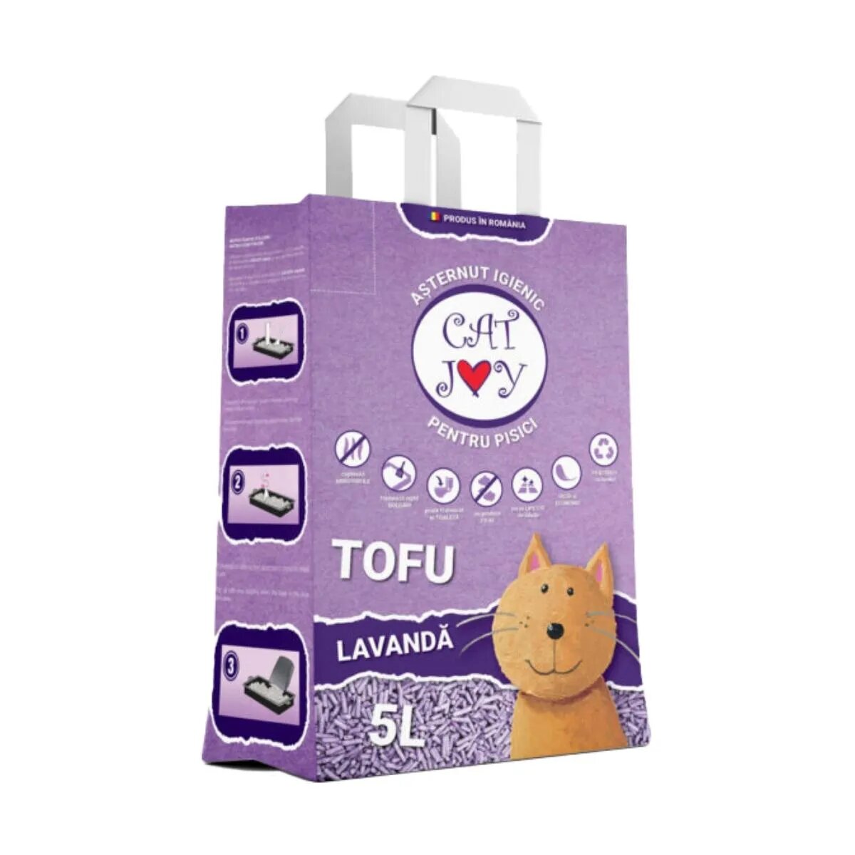 CAT JOY Lavanda așternut igienic pisici peleți tofu aglomerant ecologic biodegradabil 5l