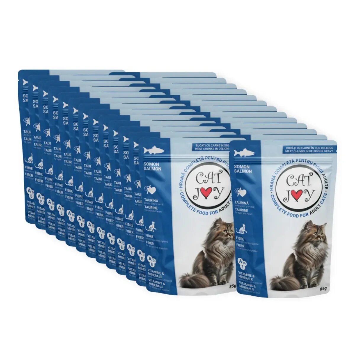 CAT JOY Somon plic hrană umedă pisici (în sos) bax 85g x 24buc