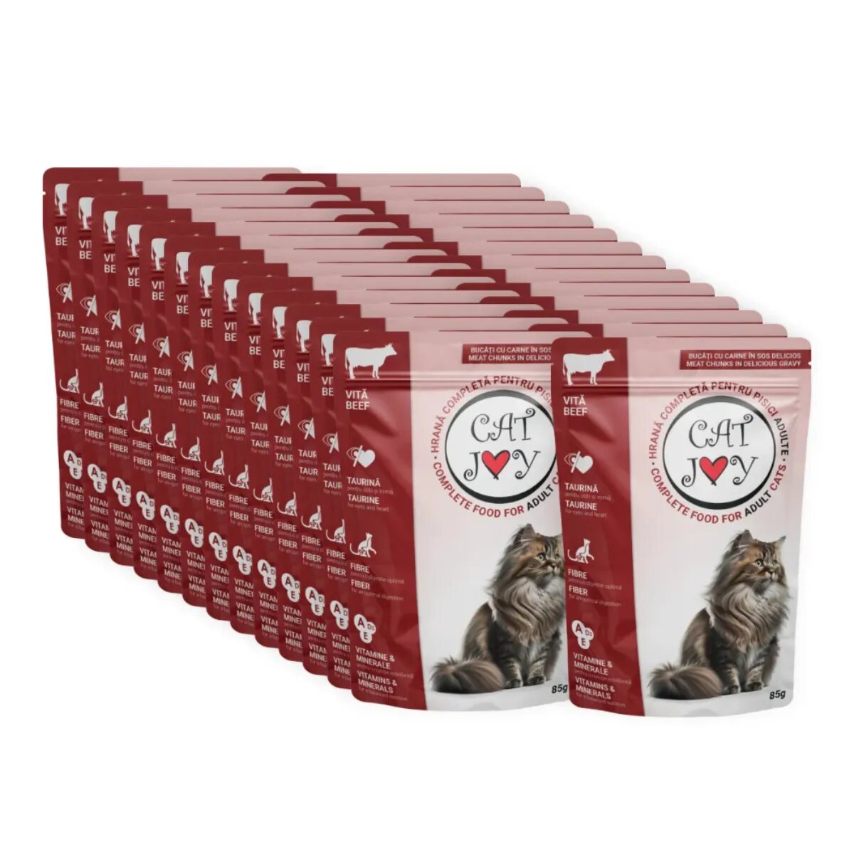 CAT JOY Vită plic hrană umedă pisici (în sos) bax 85g x 24buc