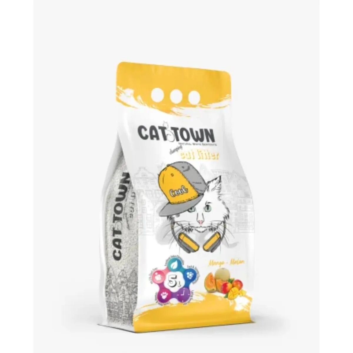Cat Town Mango așternut igienic pisici granule bentonită aglomerant fără praf 5l