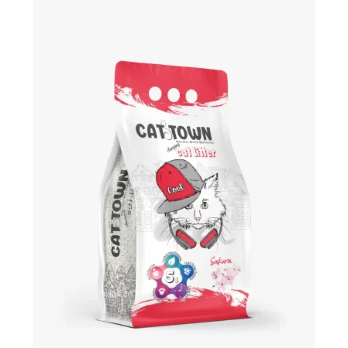Cat Town Sakura așternut igienic pisici granule bentonită aglomerant fără praf 5l
