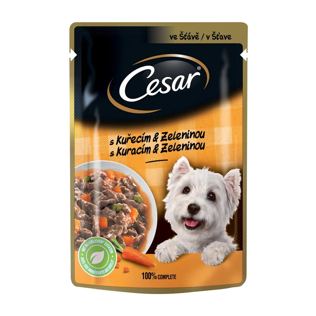 CESAR Pui și Legume hrană umedă câini (în sos) Pui și Legume plic hrană umedă câini (în sos) 100g