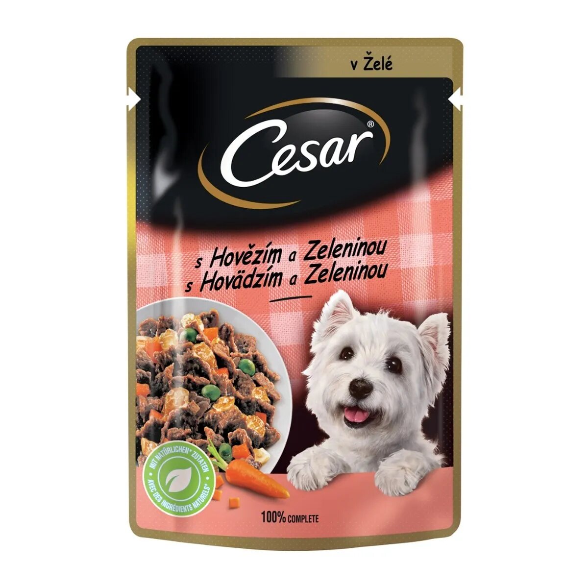 CESAR Vită și Legume hrană umedă câini (în aspic) Vită și Legume plic hrană umedă câini (în aspic) 100g