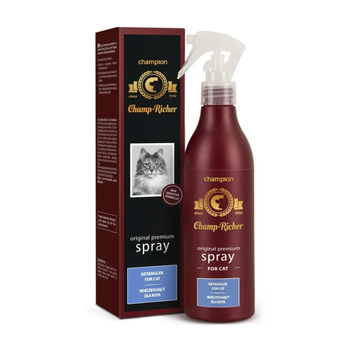 CHAMP RICHER Detangler For Cats spray descâlcit pisici fără clătire Lavanda flacon cu aplicator 250ml