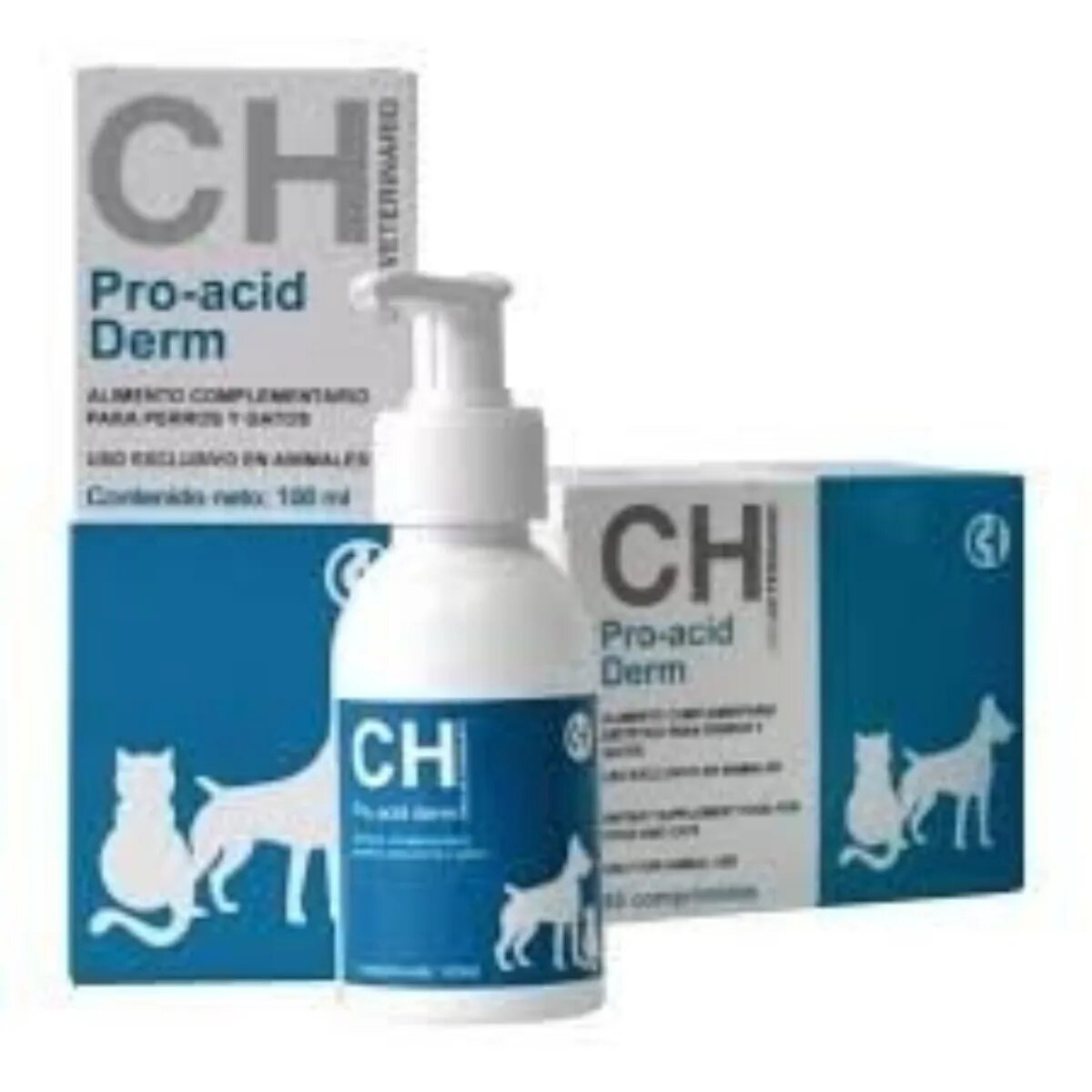 Chemical Iberica Pro-acid Derm supliment piele & blană câini suspensie orală Pro-acid Derm XS-XL supliment piele & blană câini și pisici flacon 100ml suspensie orală
