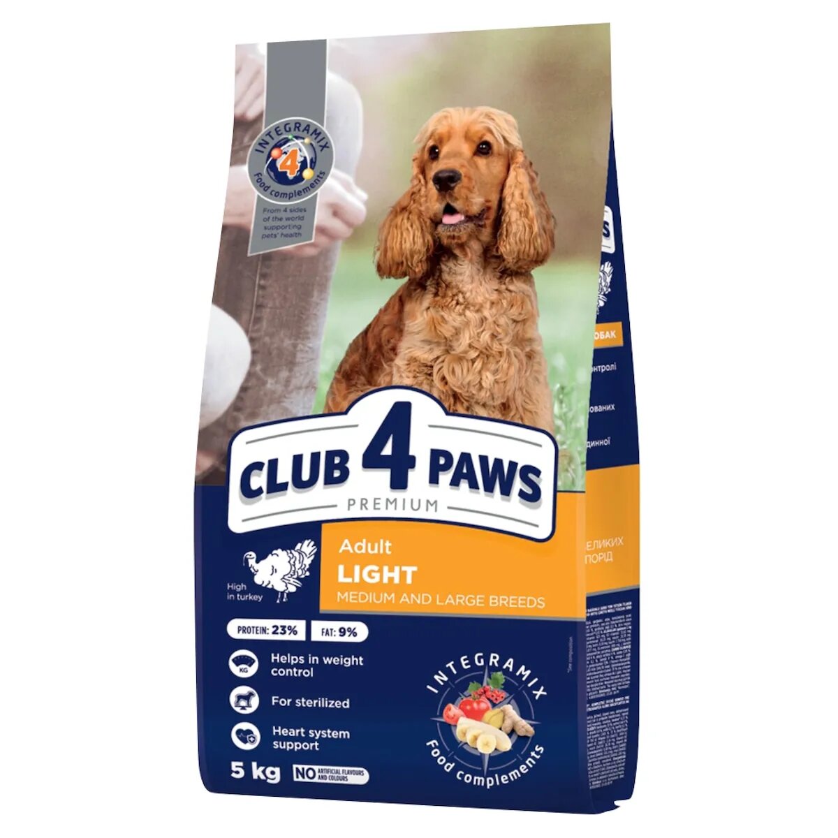 Club 4 Paws Adult Light M-XL Curcan hrană uscată câini obezitate 5kg