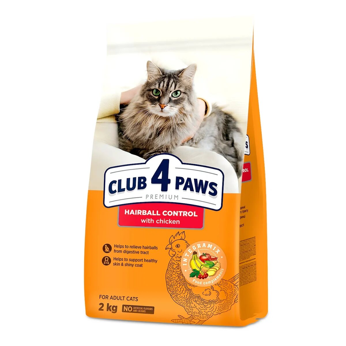 Club 4 Paws Hairball Control Găină hrană uscată pisici limitarea ghemurilor de blană 2kg