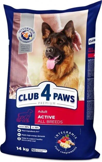 Club 4 Paws Premium Active Pui hrană uscată câini activitate intensă Premium Active XS-XL Pui hrană uscată câini activitate intensă 14kg