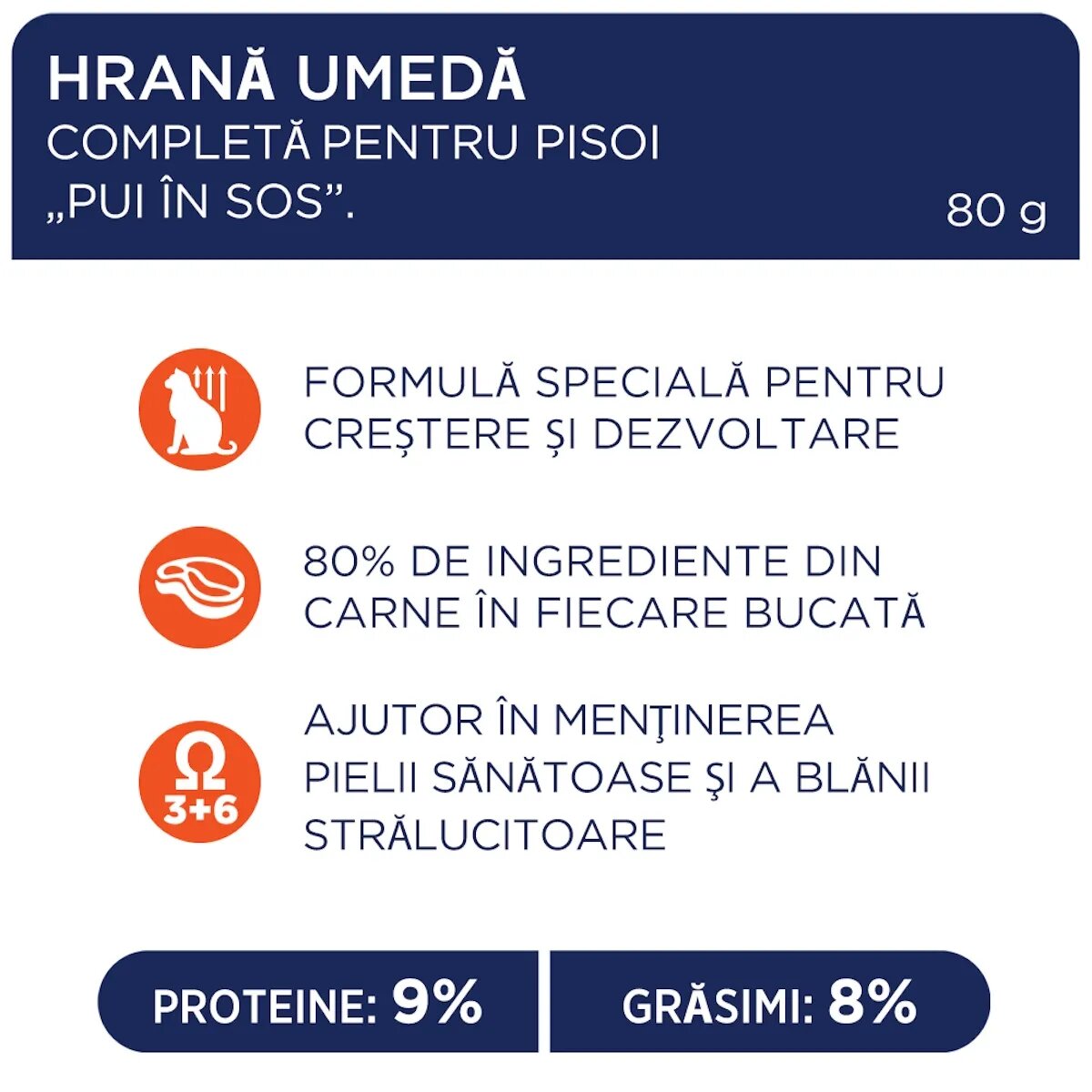 Club 4 Paws Premium Kitten Pui hrană umedă pisici junior (în sos) Premium Kitten Pui plic hrană umedă pisici junior (în sos) bax 80g x 24buc