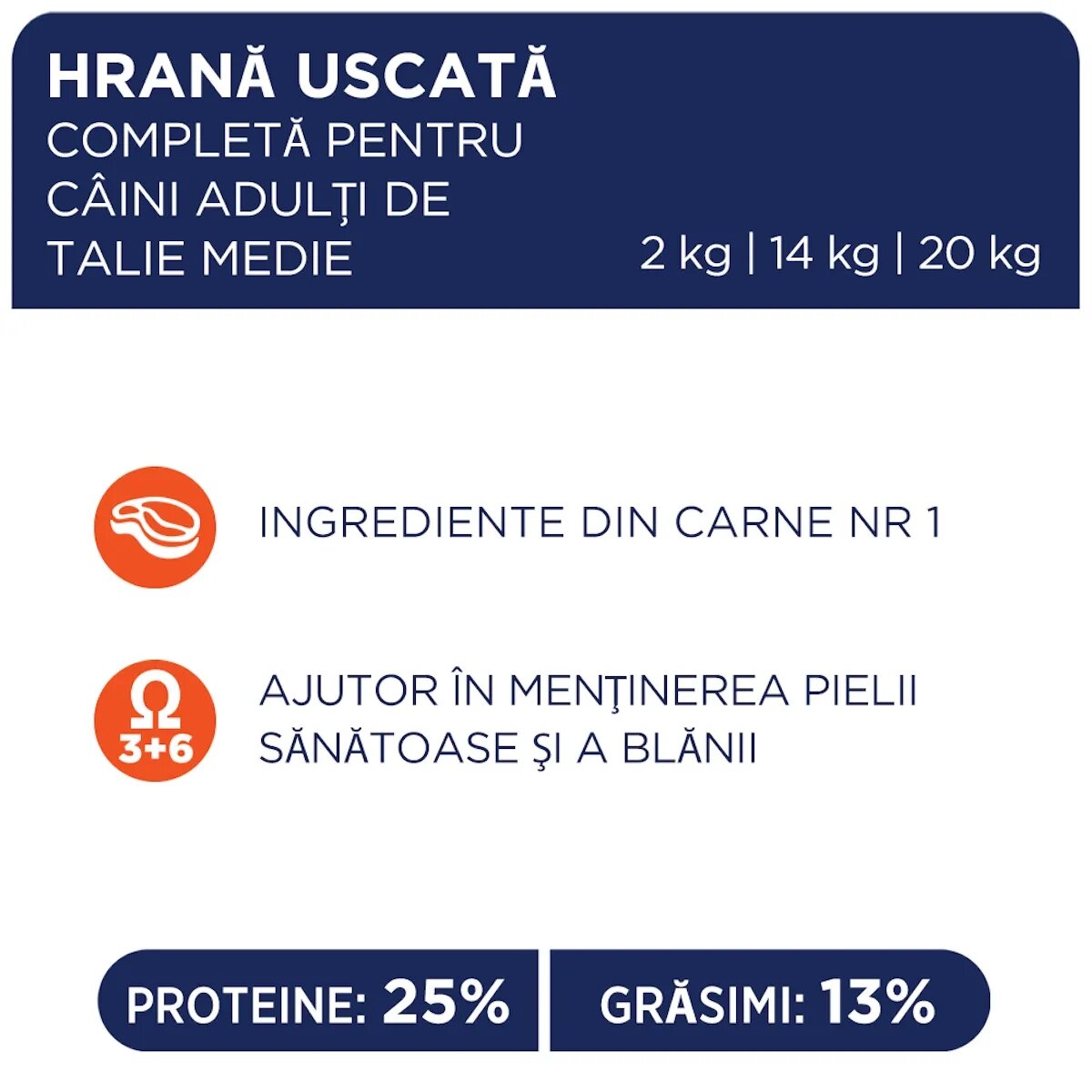 Club 4 Paws Premium M Pui hrană uscată câini 14kg