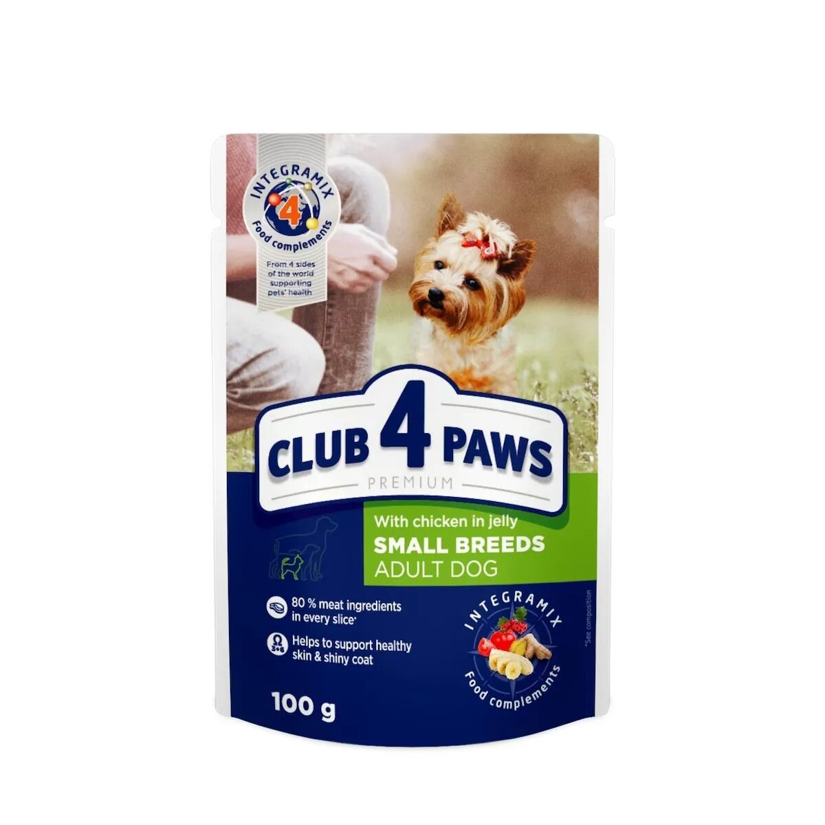 Club 4 Paws Premium Pui hrană umedă câini (în aspic) Premium XS-XL Pui plic hrană umedă câini (în aspic) 100g