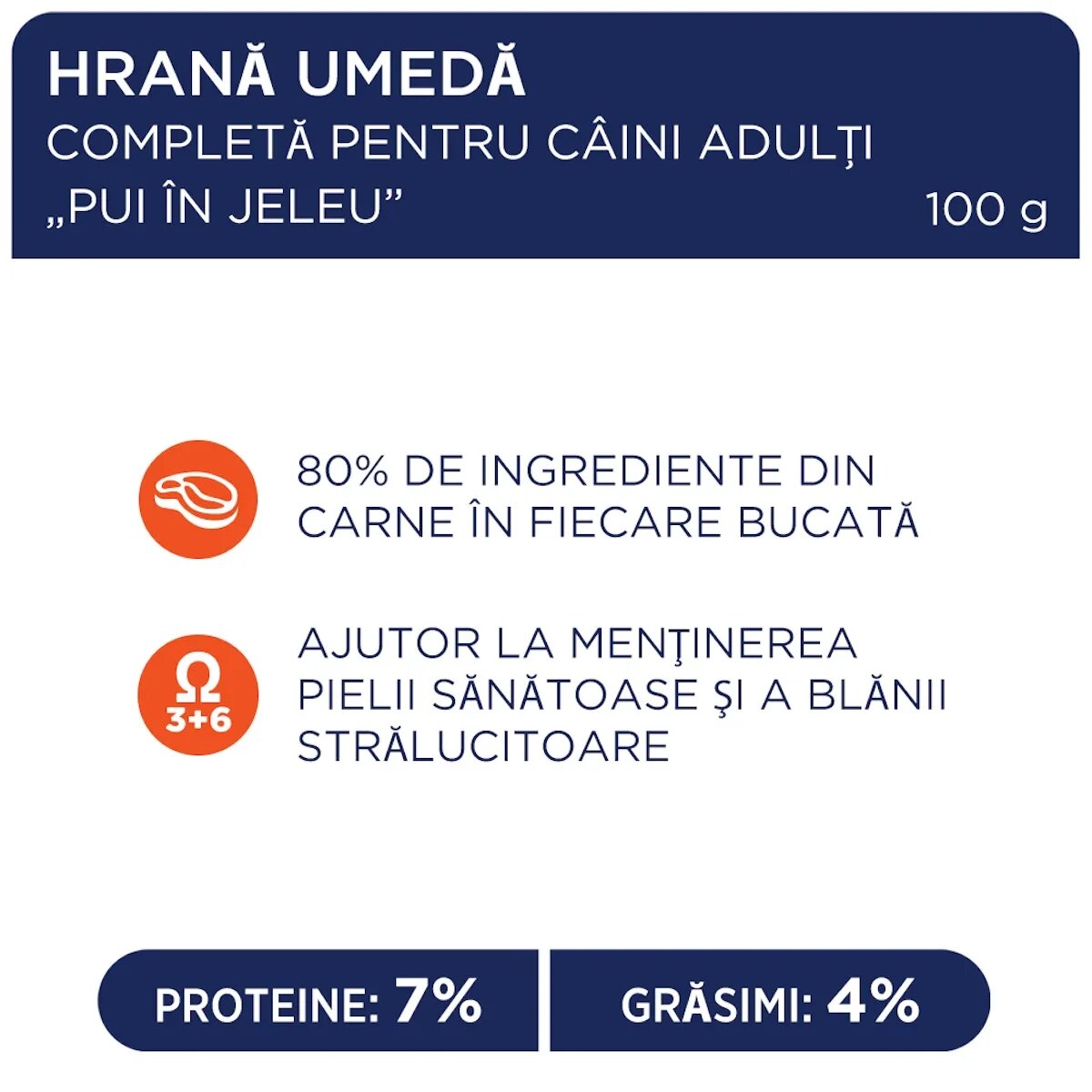 Club 4 Paws Premium Pui hrană umedă câini (în aspic) Premium XS-XL Pui plic hrană umedă câini (în aspic) 100g