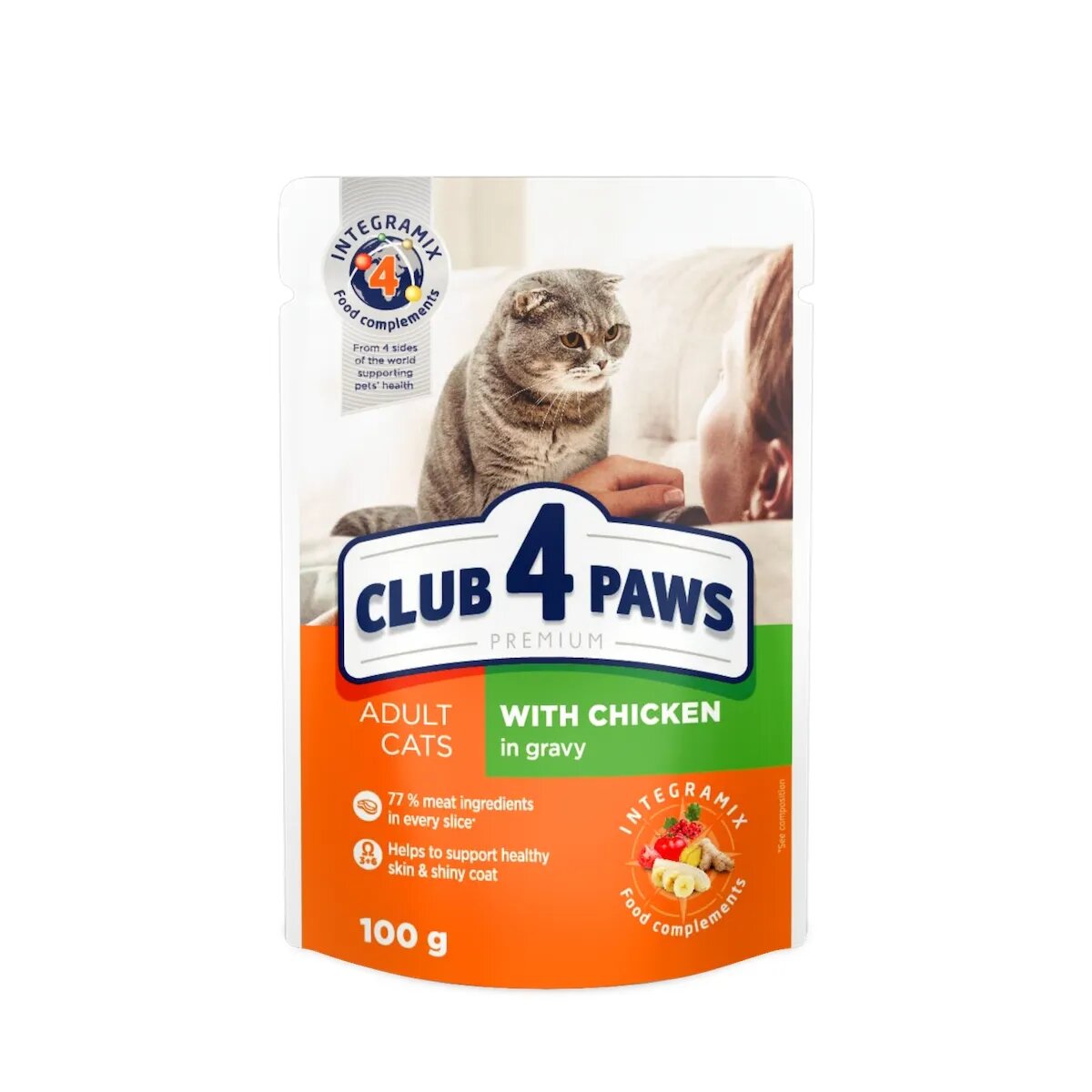 Club 4 Paws Premium Pui hrană umedă pisici (în sos) Premium Pasăre plic hrană umedă pisici (în sos) 100g