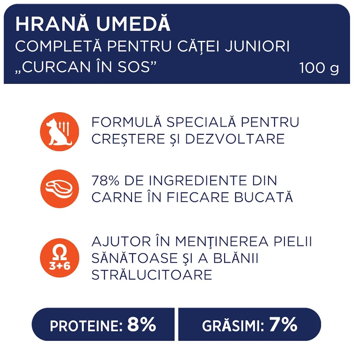 Club 4 Paws Premium Puppy Curcan hrană umedă câini junior (în sos) Premium Puppies XS-XL Curcan plic hrană umedă câini junior (în sos) 100g