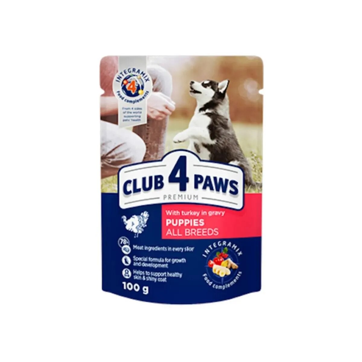 Club 4 Paws Premium Puppy Pui hrană umedă câini junior (în aspic) Premium Junior XS-XL Pui bax hrană umedă câini junior (în aspic) 100g x 24