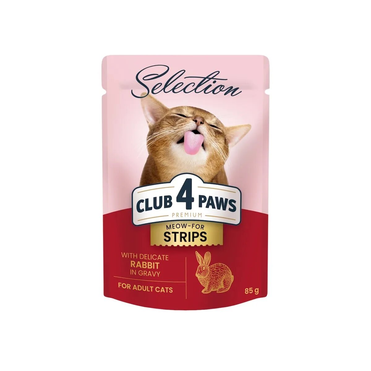 Club 4 Paws Premium Selection Stripsuri Iepure plic hrană umedă pisici (în sos) 85g