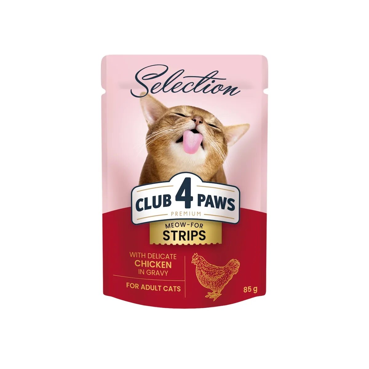 Club 4 Paws Premium Selection Stripsuri Pui plic hrană umedă pisici (în sos) 85g