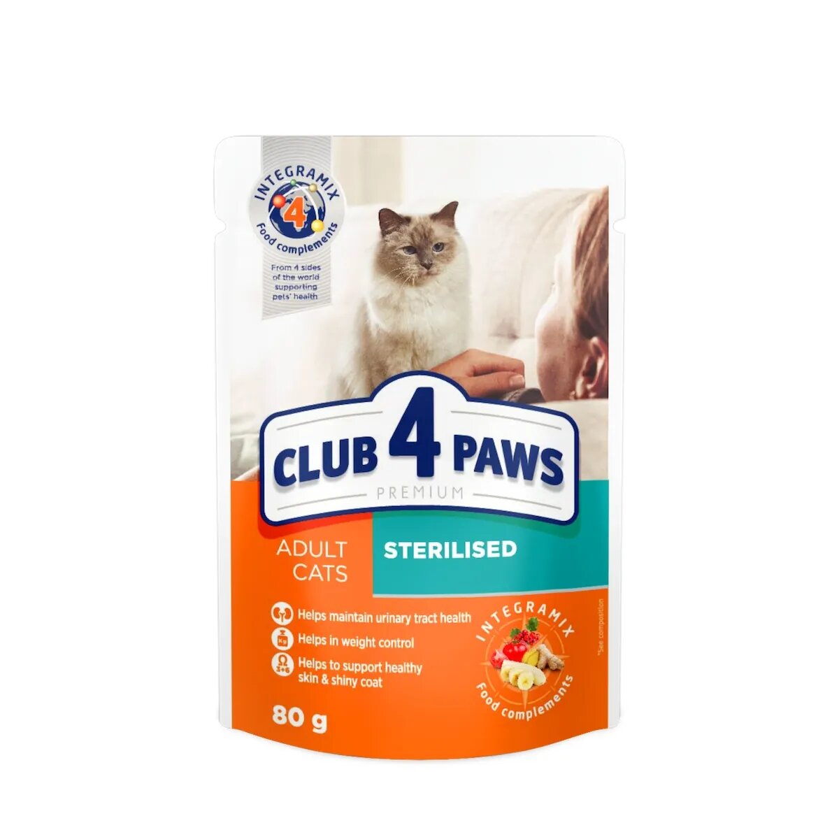 Club 4 Paws Premium Sterilised Pui hrană umedă pisici sterilizate Premium Sterilised Pui plic hrană umedă pisici sterilizate bax 80g x 24buc