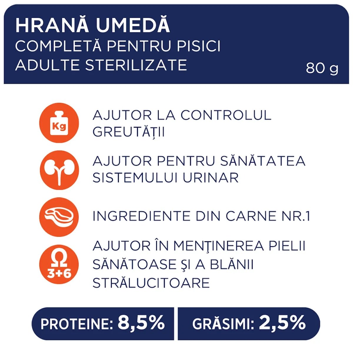 Club 4 Paws Premium Sterilised Pui hrană umedă pisici sterilizate Premium Sterilised Pui plic hrană umedă pisici sterilizate bax 80g x 24buc