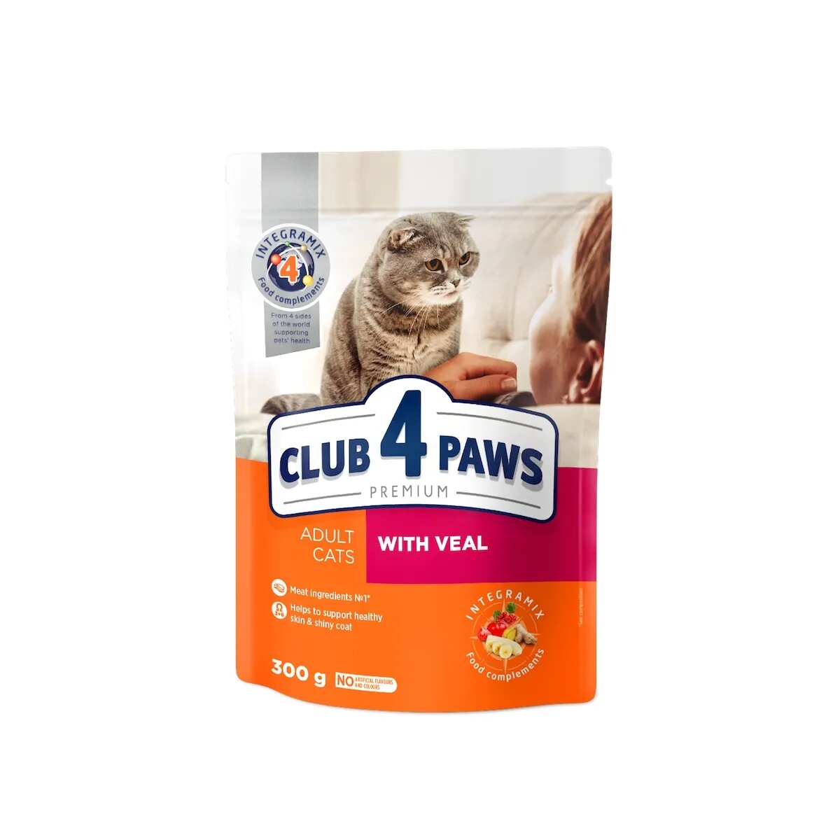 Club 4 Paws Premium Vită hrană uscată pisici 300g