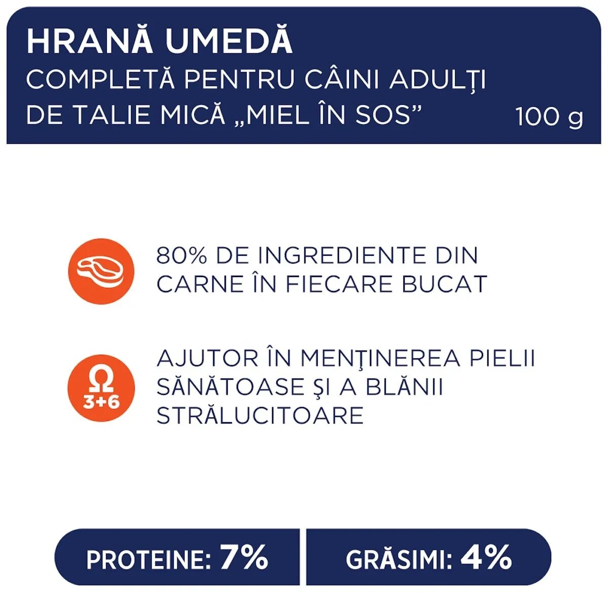 Club 4 Paws Premium XS-S Miel hrană umedă câini (în sos) Premium XS-S Miel plic hrană umedă câini (în sos) 100g