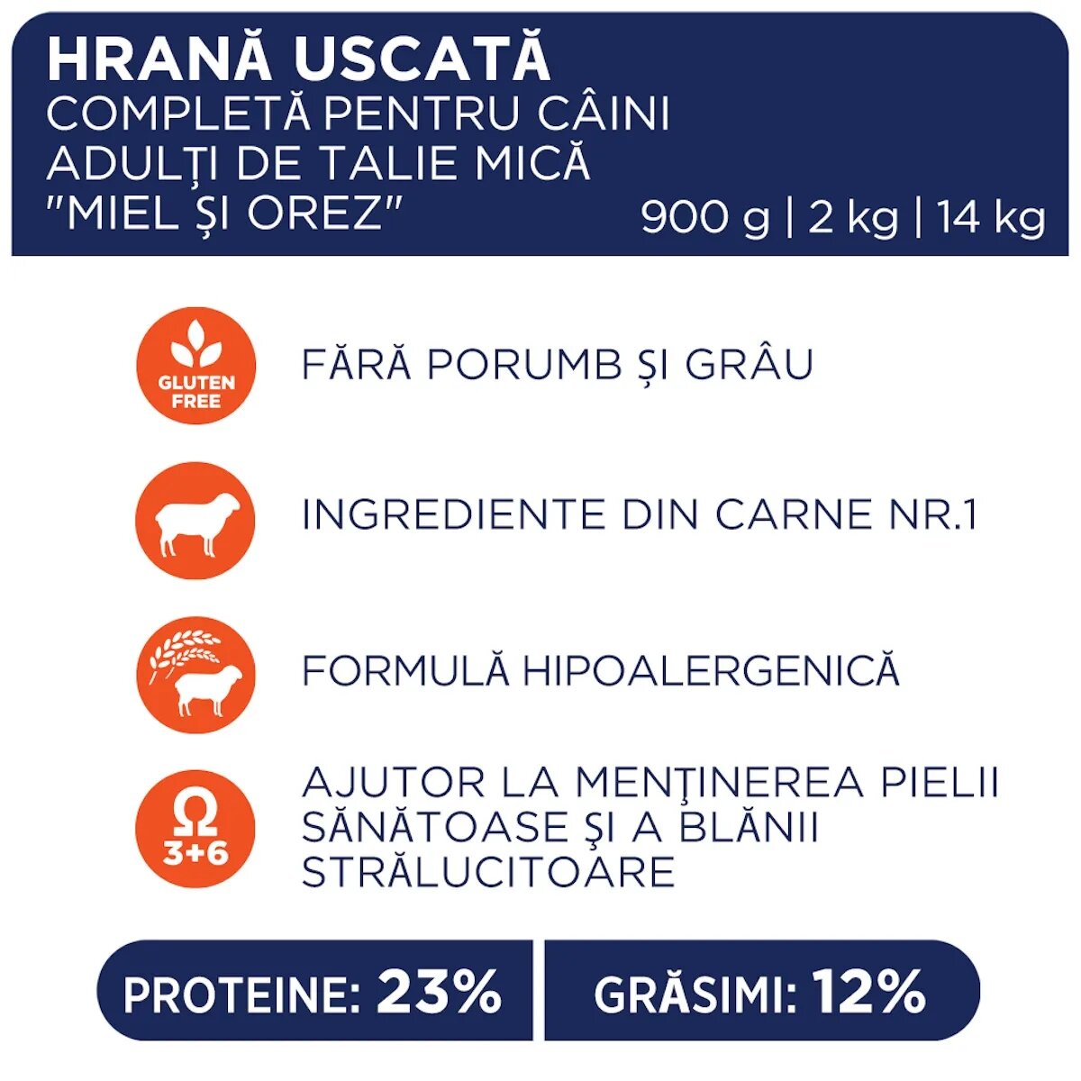 Club 4 Paws Premium XS-S Miel și Orez hrană uscată câini alergii 14kg