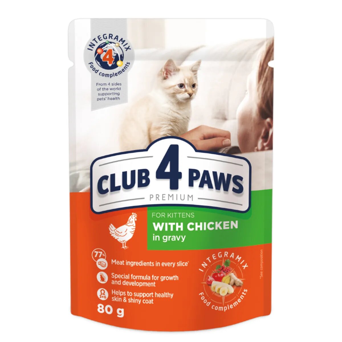 Club 4 Paws Pui plic hrană umedă pisici (în sos) 85g