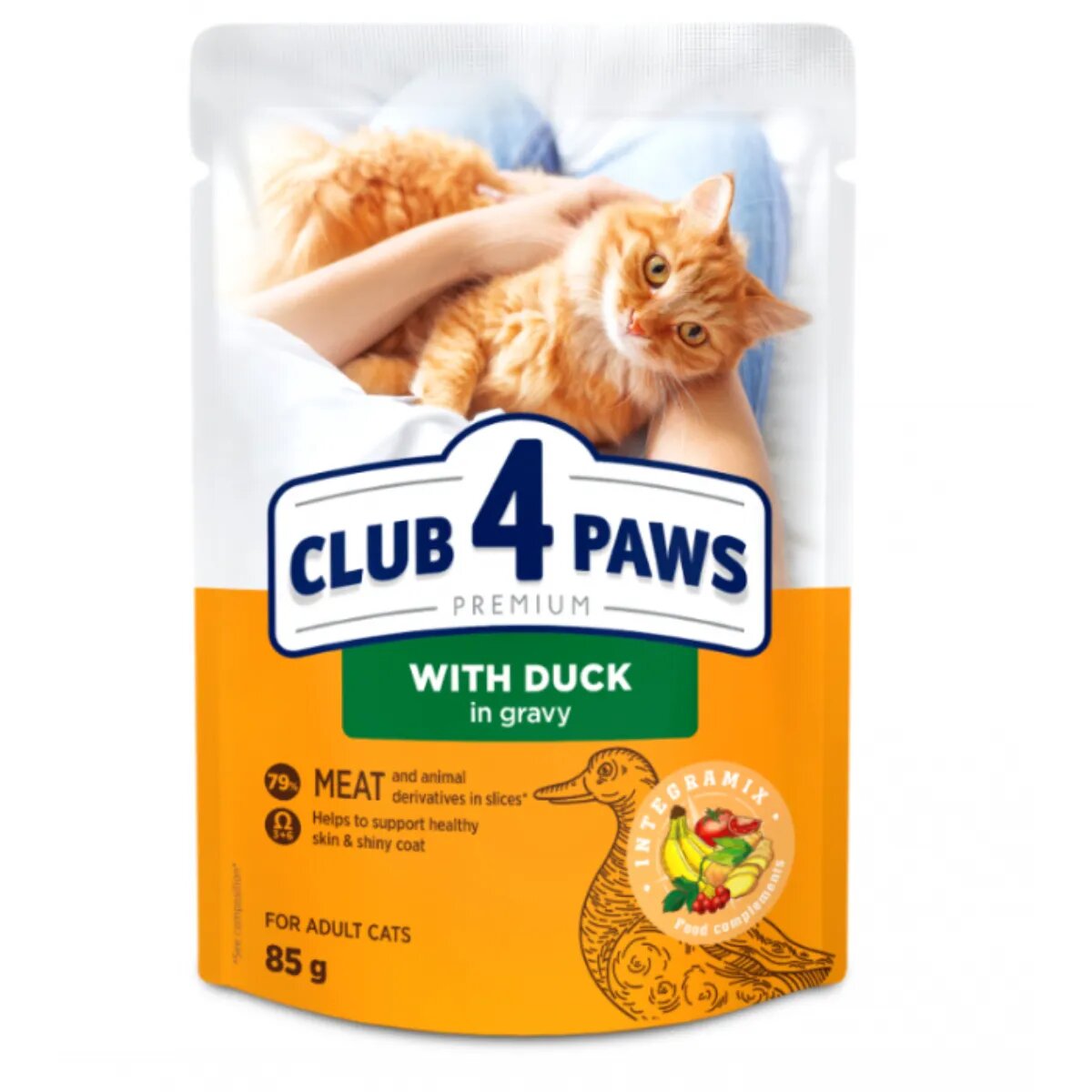 Club 4 Paws Rață plic hrană umedă pisici (în sos) bax 85g x 24buc