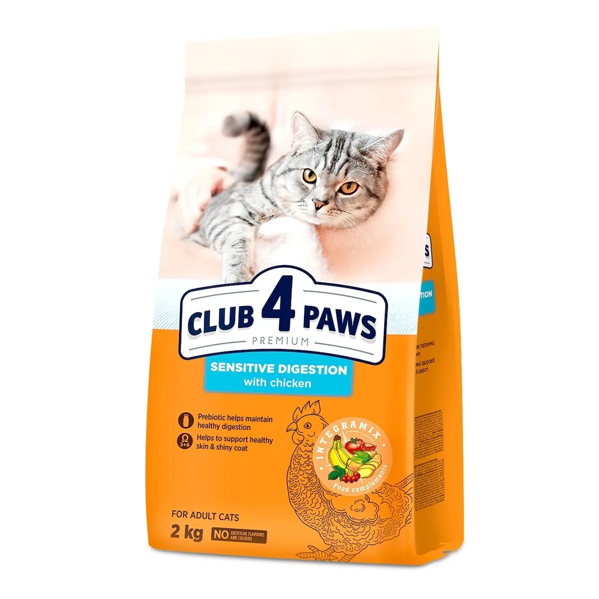 Club 4 Paws Sensitive Pui hrană uscată pisici sistem digestiv 2kg