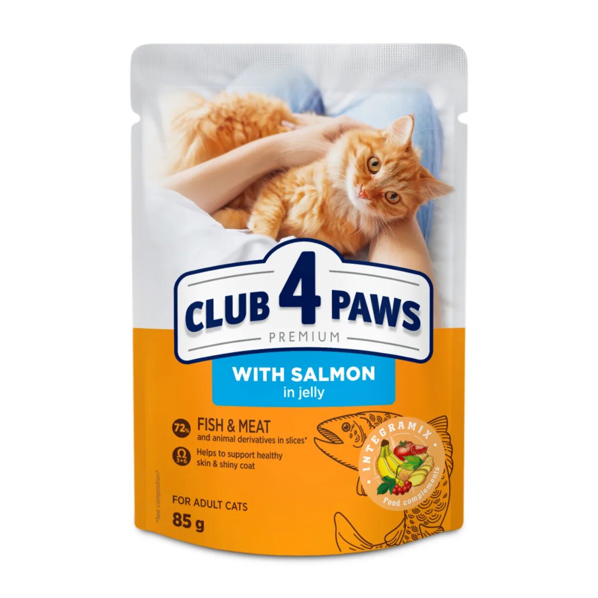 Club 4 Paws Somon plic hrană umedă pisici (în aspic) bax 85g x 24buc
