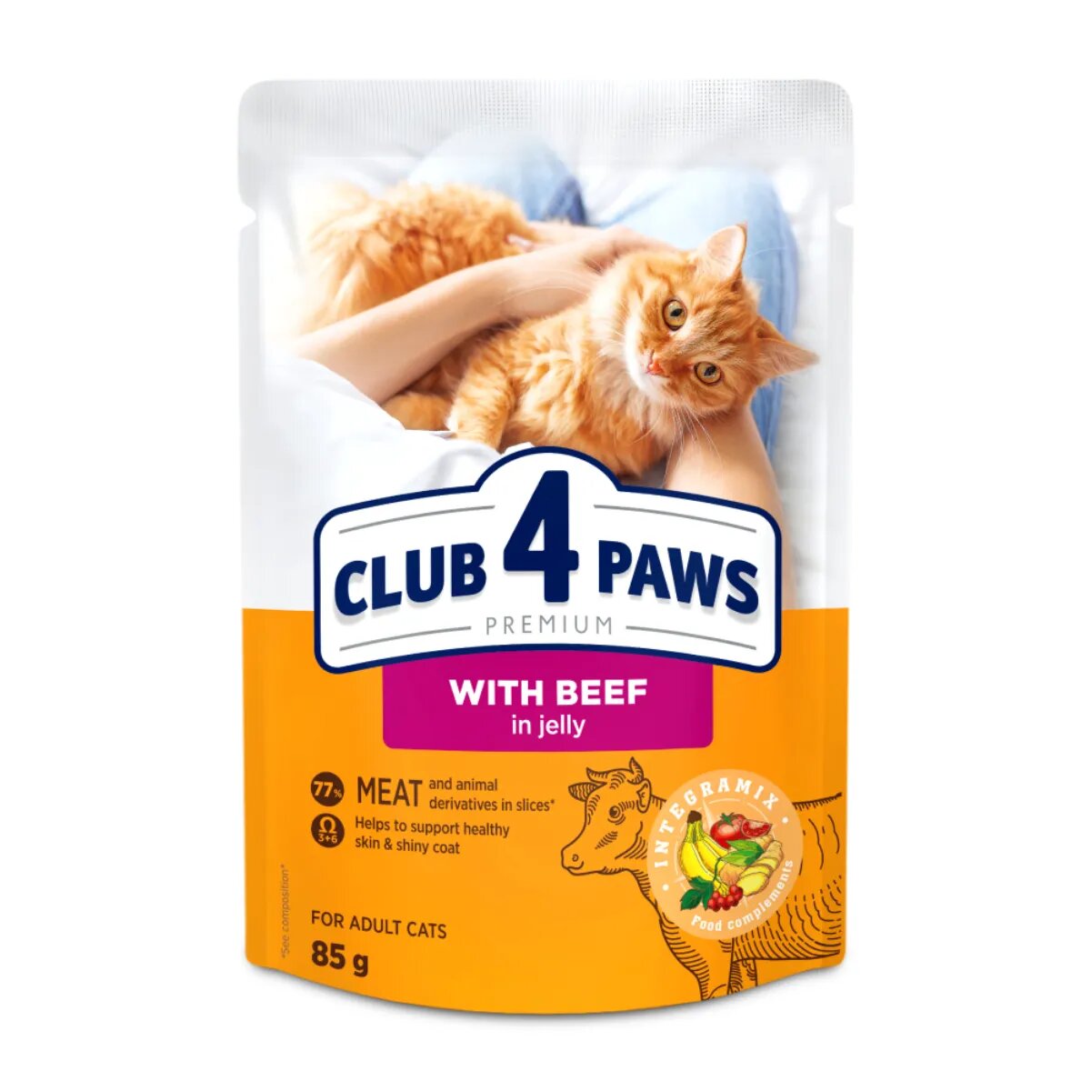 Club 4 Paws Vită plic hrană umedă pisici (în aspic) 85g