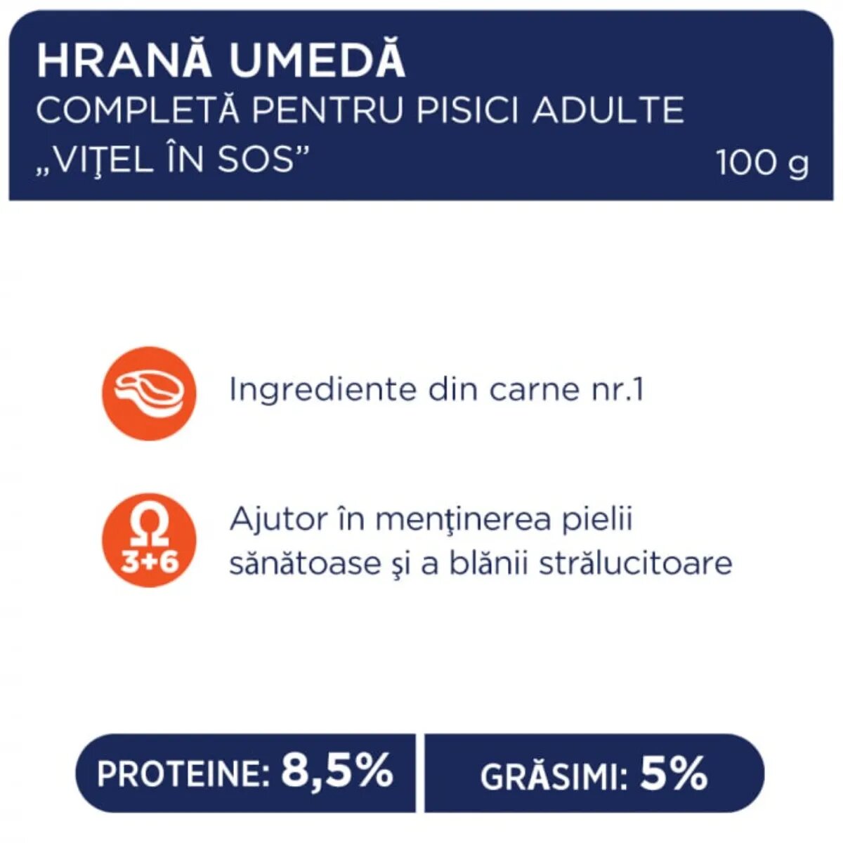 Club 4 Paws Vită plic hrană umedă pisici (în sos) bax 85g x 24buc