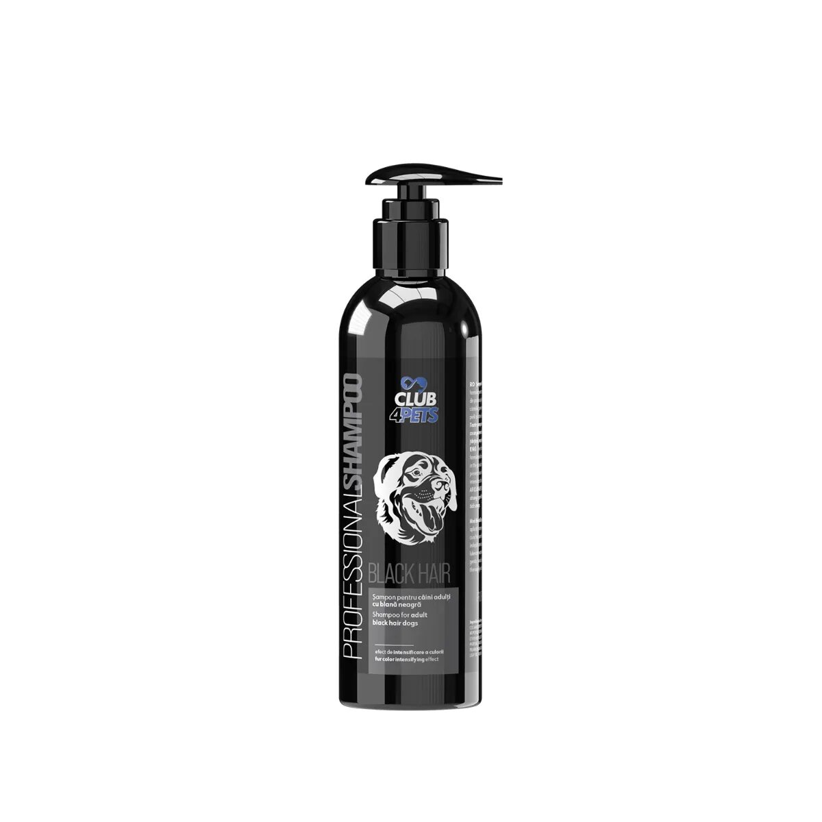 CLUB 4 PETS Profesional Black Hair șampon câini blană neagră flacon cu aplicator 250ml