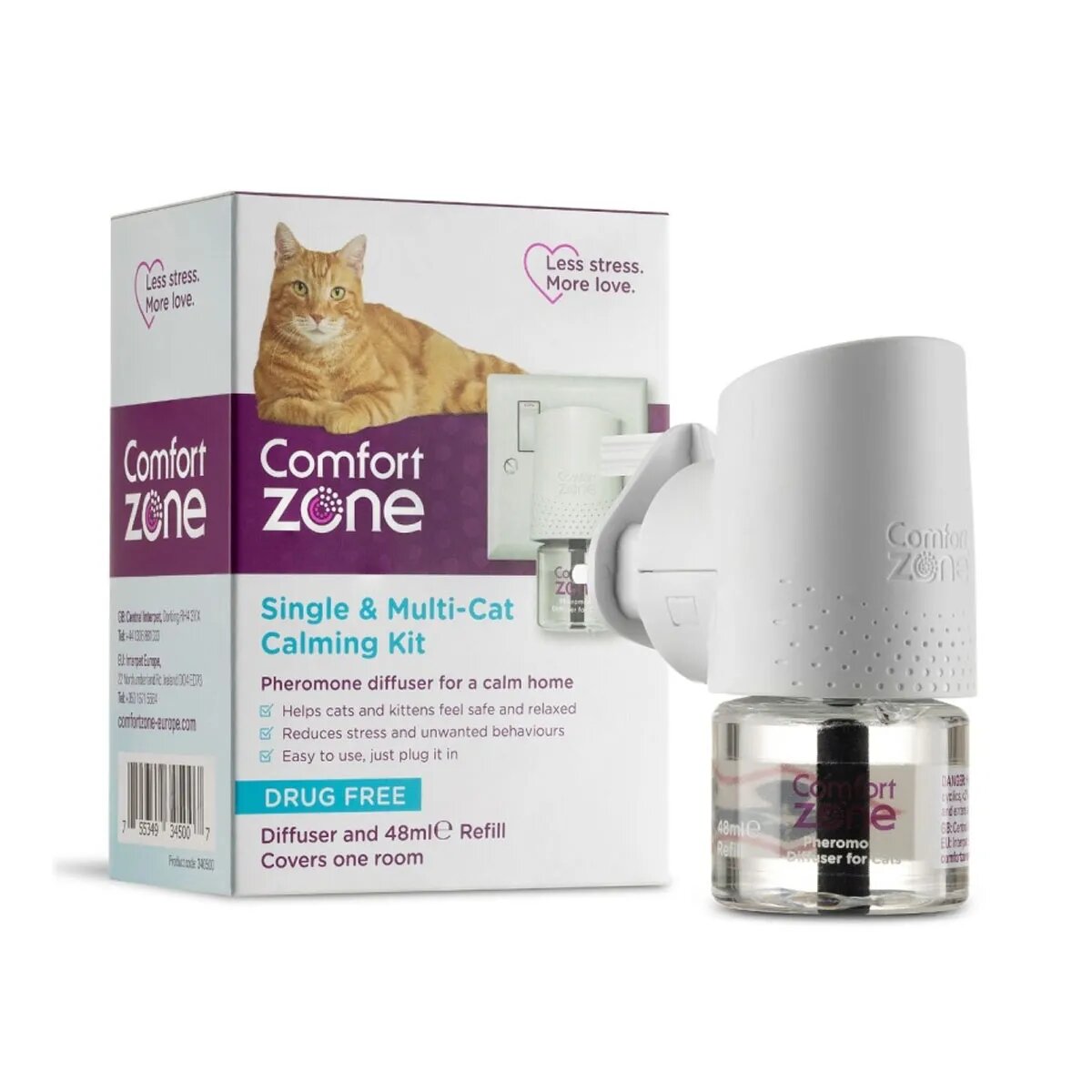 COMFORT ZONE Diffuser cu Feromoni cu Efect Calmant pentru Pisici 48 ml