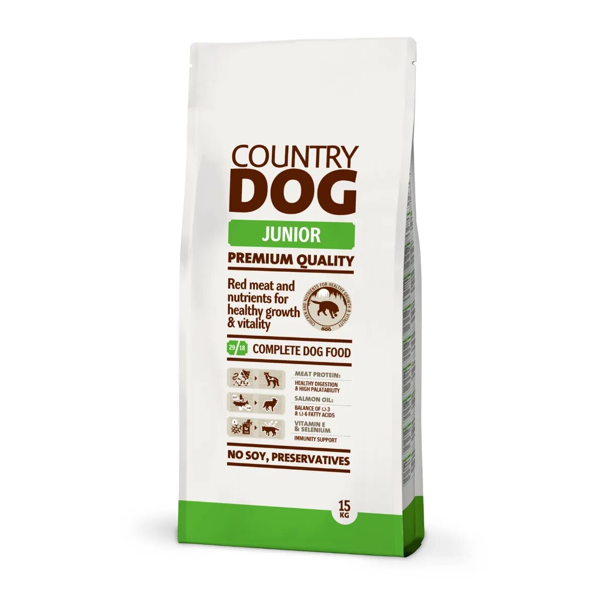 COUNTRY DOG FOOD Junior XS-XL Pui hrană uscată câini junior 15kg