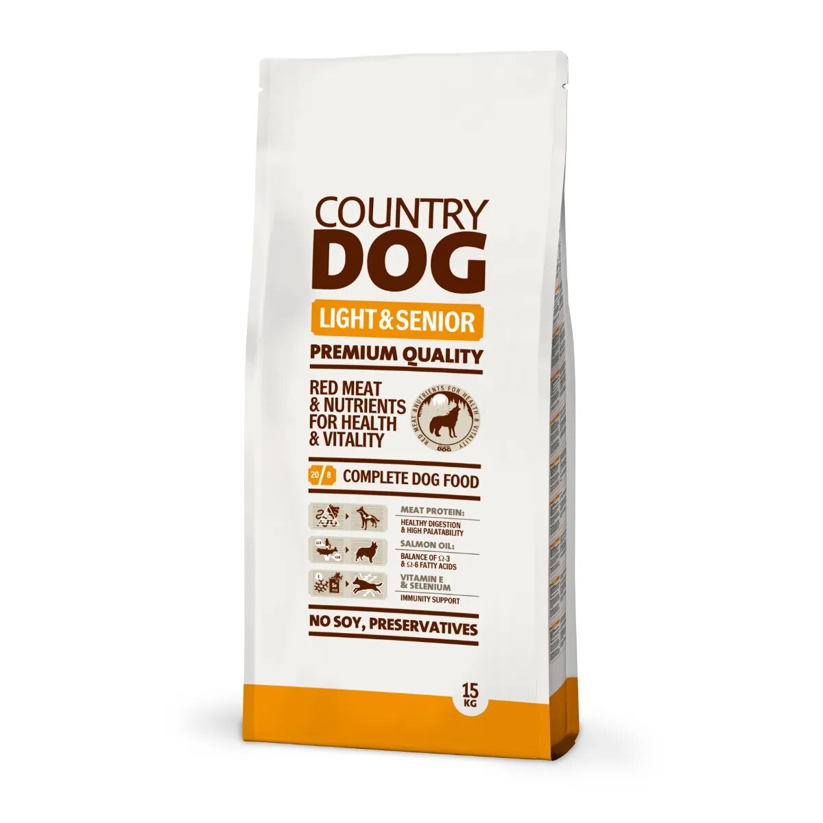 COUNTRY DOG FOOD Light & Senior XS-XL Pui hrană uscată câini senior obezitate 15kg