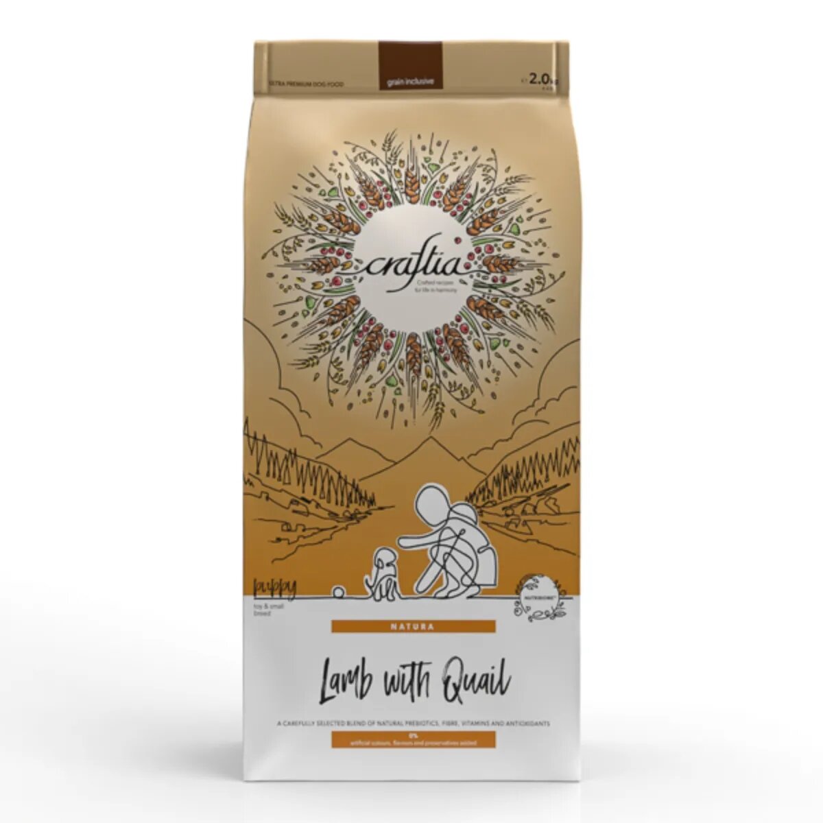 CRAFTIA Natura XS-S Miel și Prepeliță hrană uscată câini junior 2kg