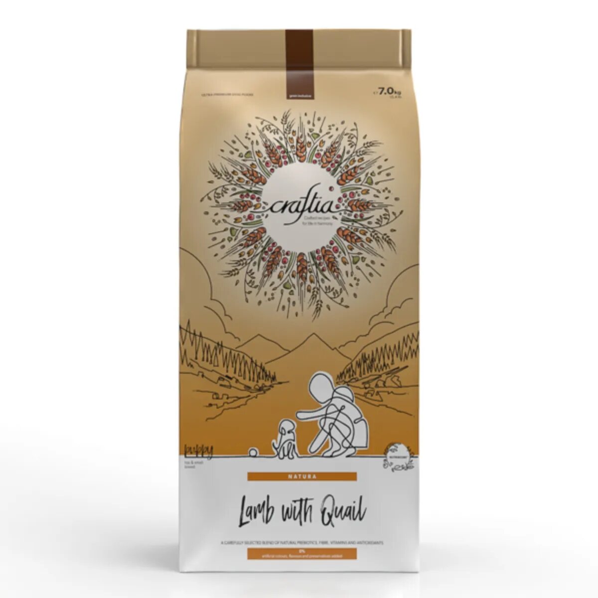 CRAFTIA Natura XS-S Miel și Prepeliță hrană uscată câini junior 7kg