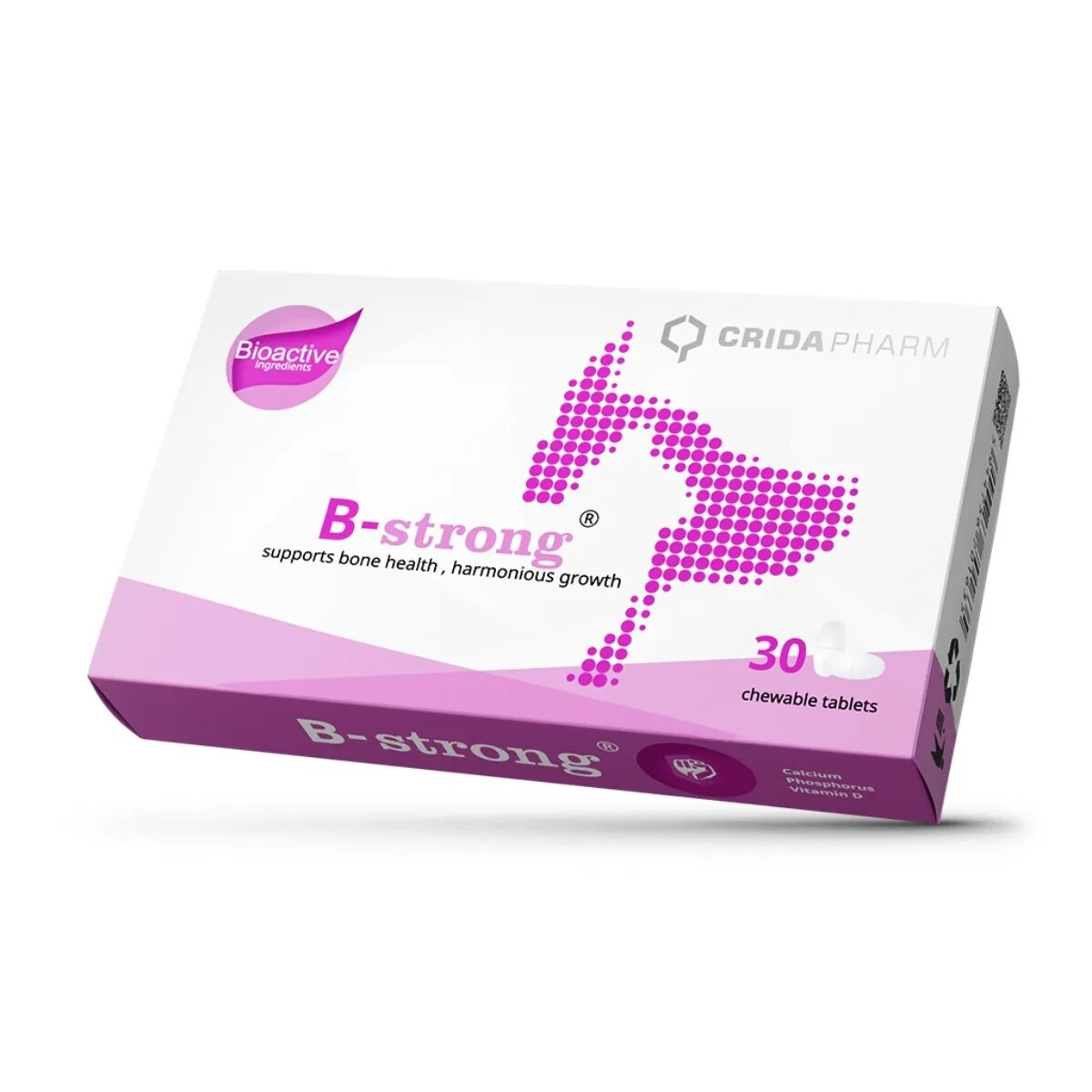 CRIDA PHARM B-Strong supliment sistem osos câini comprimate masticabile B-Strong XS-XL supliment sistem osos câini și pisici cutie 30 comprimate masticabile