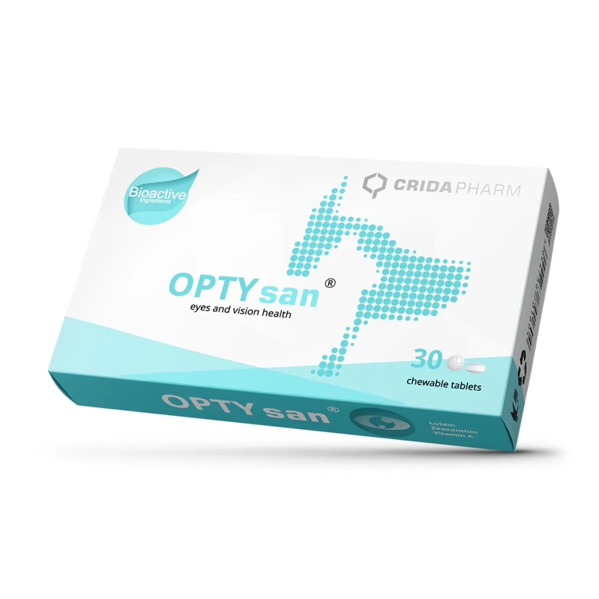CRIDA PHARM Optysan supliment oftalmic câini comprimate masticabile Optysan XS-XL supliment oftalmic câini și pisici cutie 30 comprimate masticabile