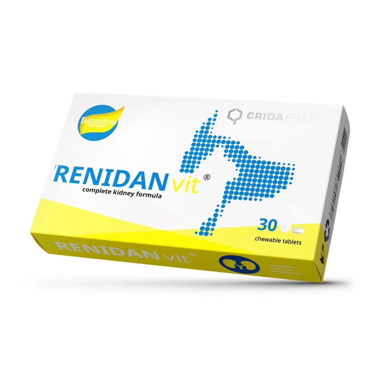 CRIDA PHARM Renidan Vit supliment sistem renal câini comprimate masticabile Renidan Vit XS-XL supliment sistem renal câini și pisici cutie 30 comprimate masticabile