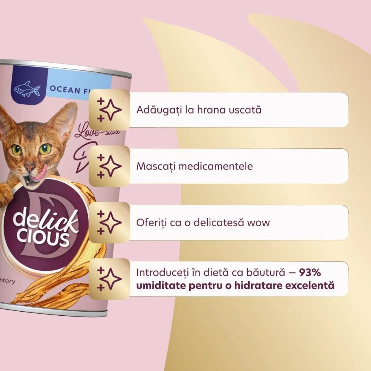 DELICKCIOUS Băutură Pește conservă recompense pisici (topping) 140g