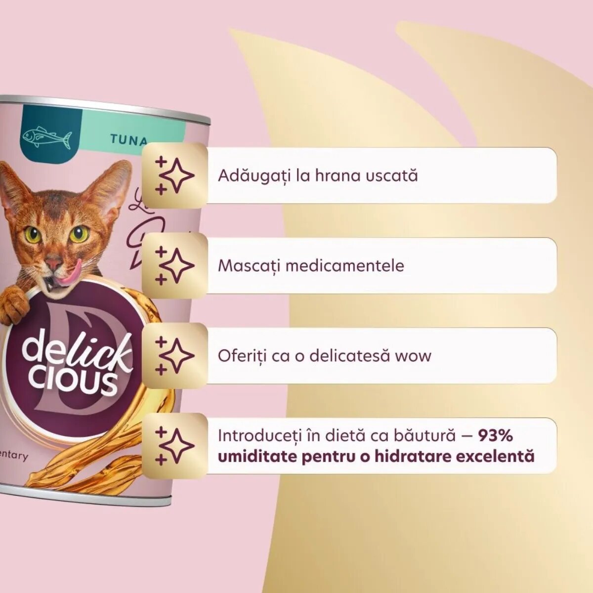 DELICKCIOUS Băutură Ton conservă recompense pisici (topping) 140g