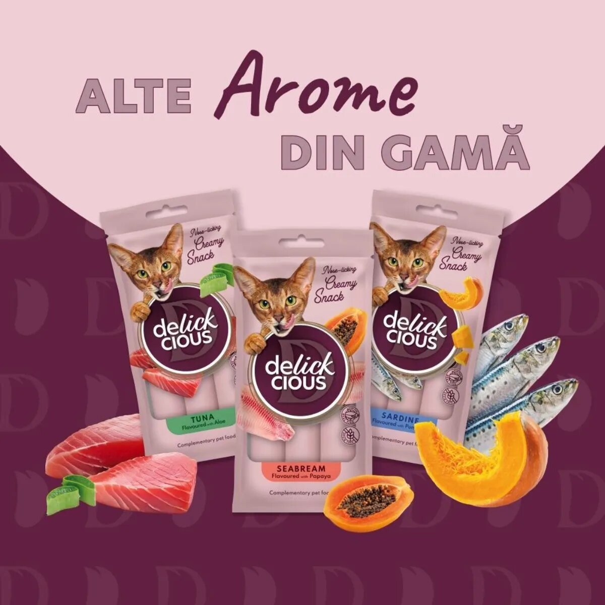 DELICKCIOUS Creamy Snack Pui și Ananas plic recompense pisici 60g