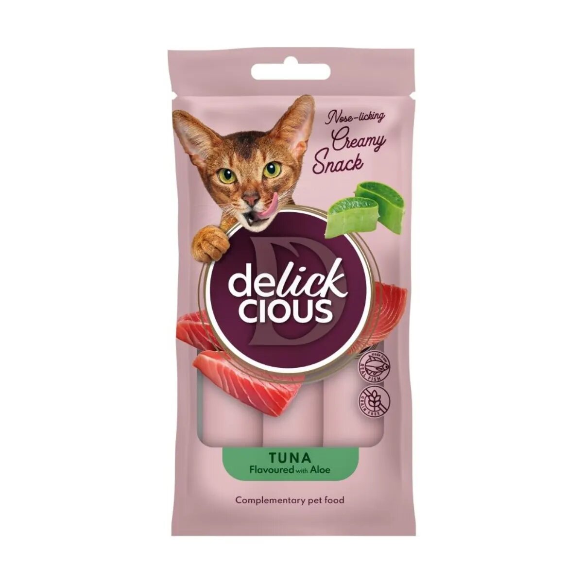 DELICKCIOUS Creamy Snack Ton și Aloe Vera plic recompense pisici 60g