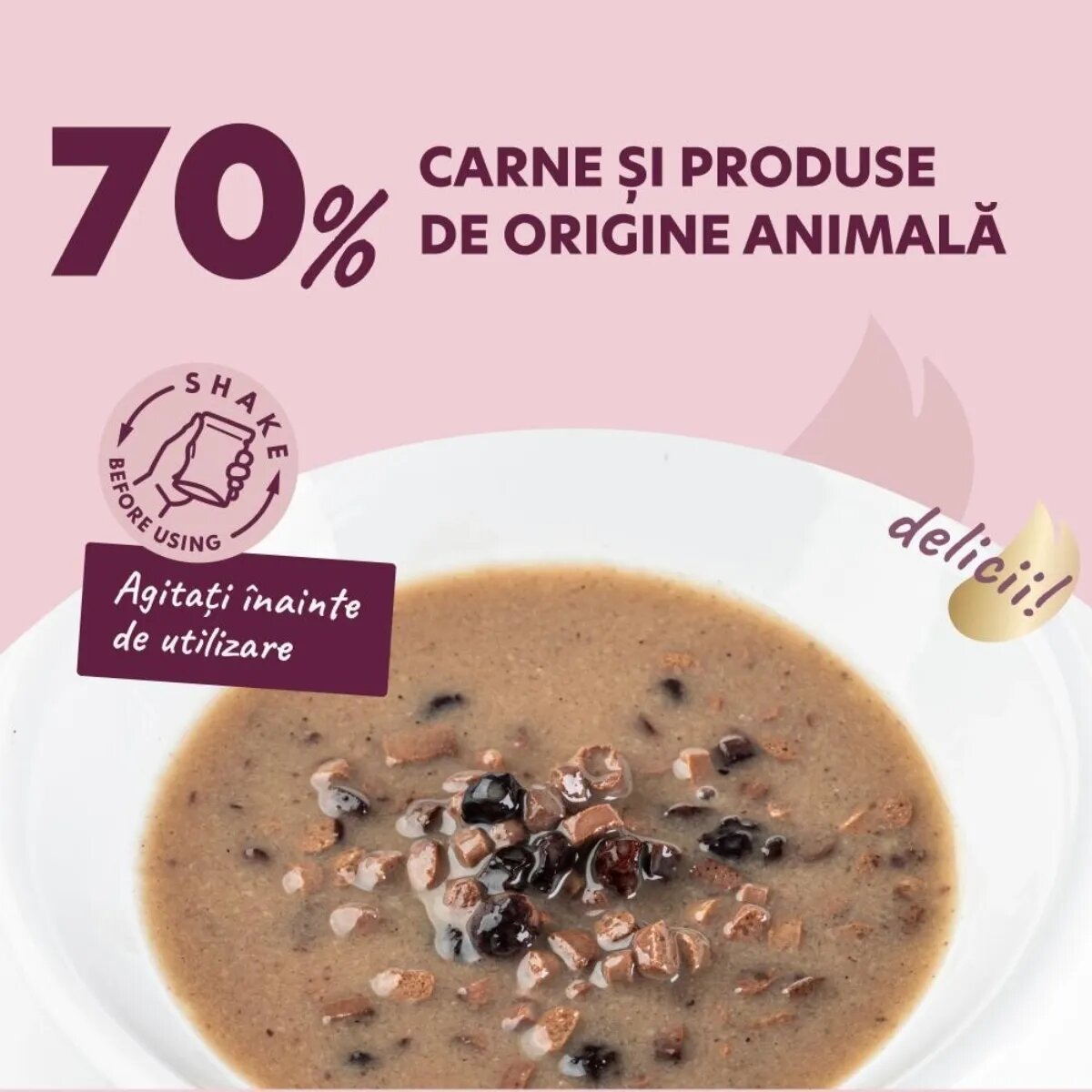 DELICKCIOUS Dessert Rață și Fructe de Pădure plic hrană umedă pisici (în sos) 80g