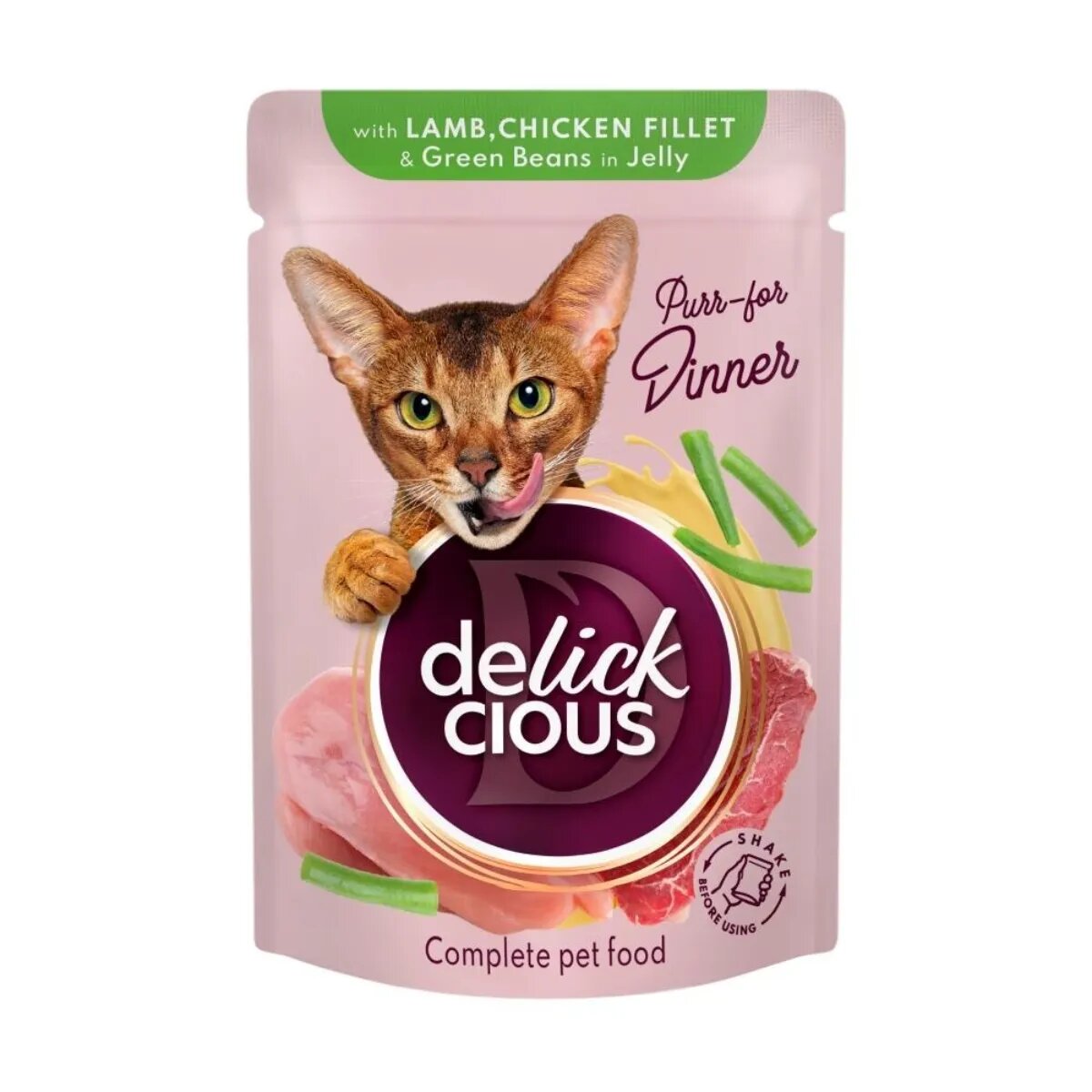 DELICKCIOUS Dinner Miel și Pui plic hrană umedă pisici (în aspic) 85g