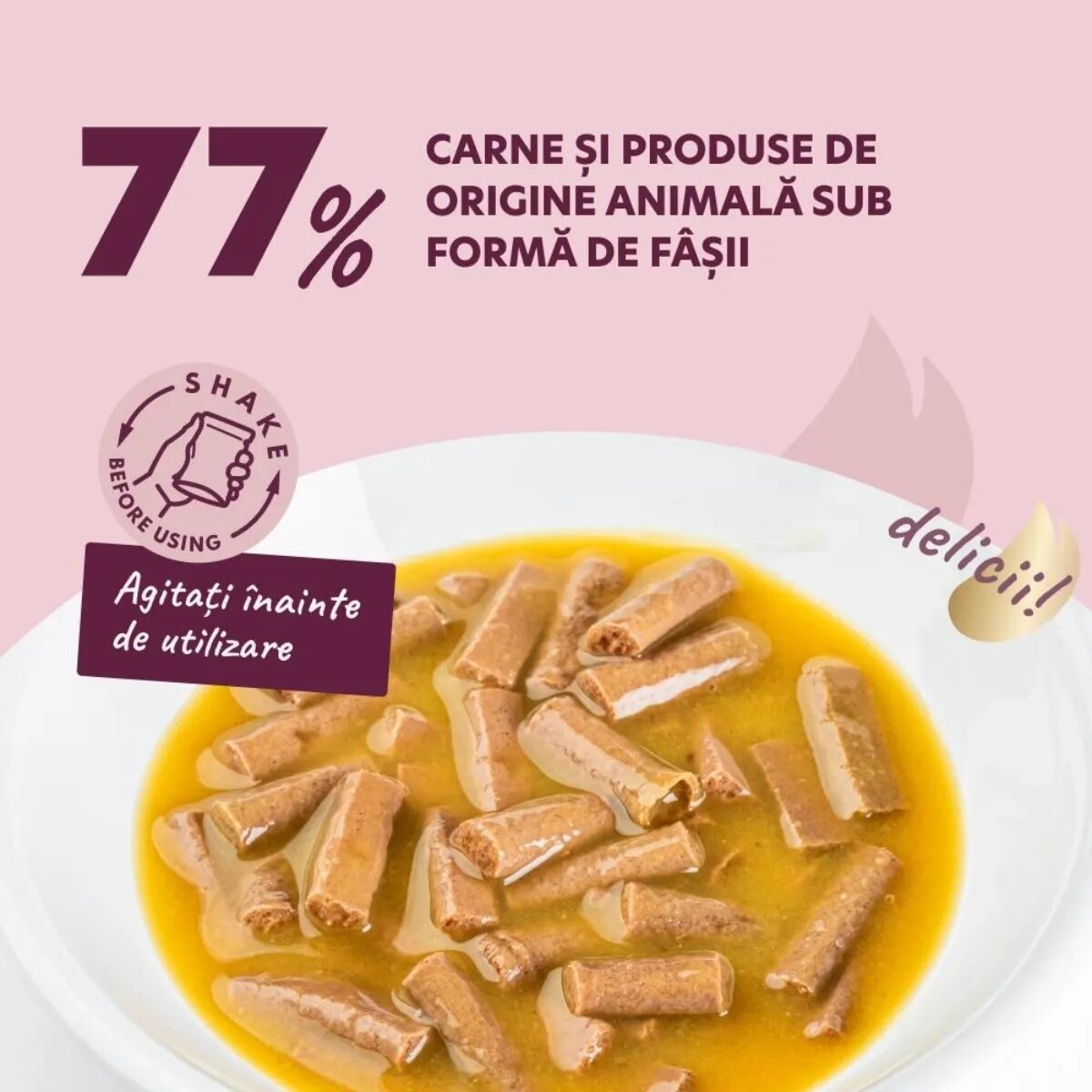 DELICKCIOUS Dinner Rață și dovleac plic hrană umedă pisici (în supă) 85g